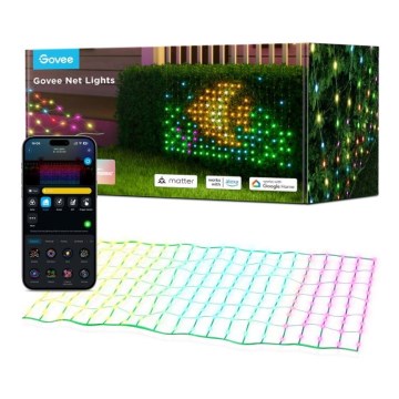 Govee - LED RGBIC spoljna svetlosna mreža 143x85cm Wi-Fi Matter IP65