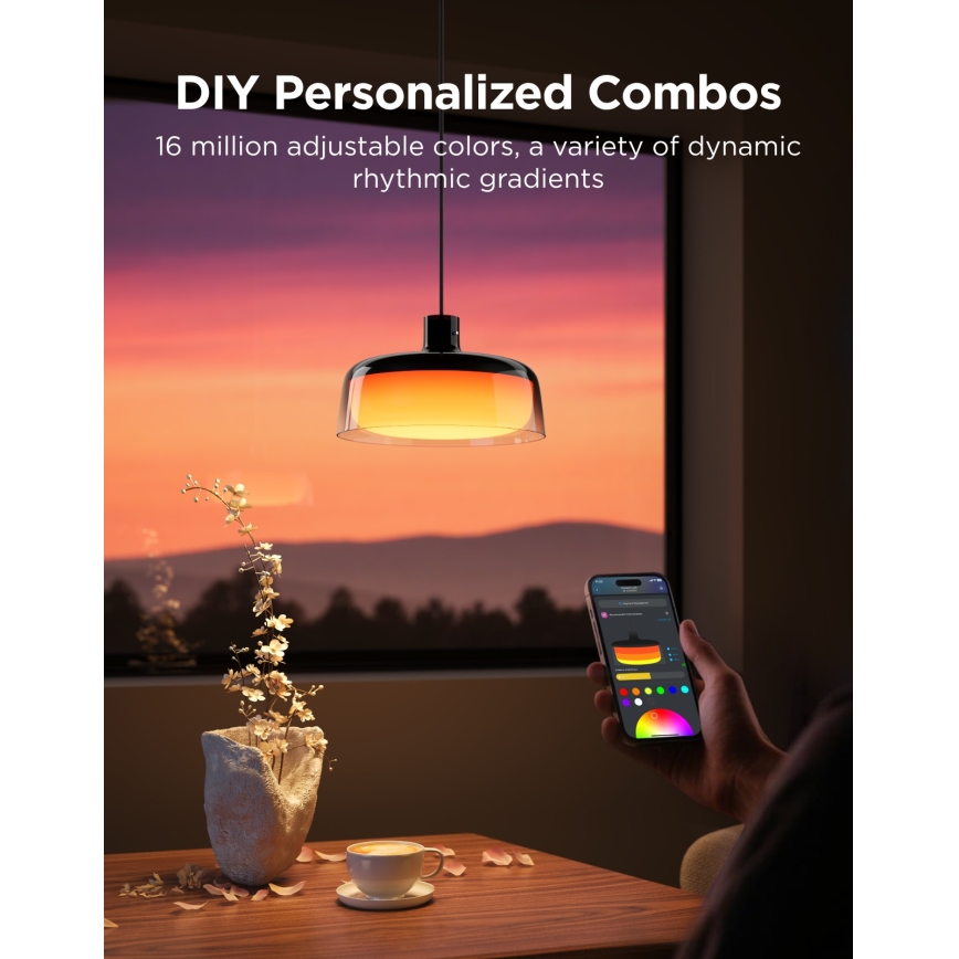 Govee - LED RGBICWW prigušiva luster na sajli LED/21W/230V mat Wi-Fi