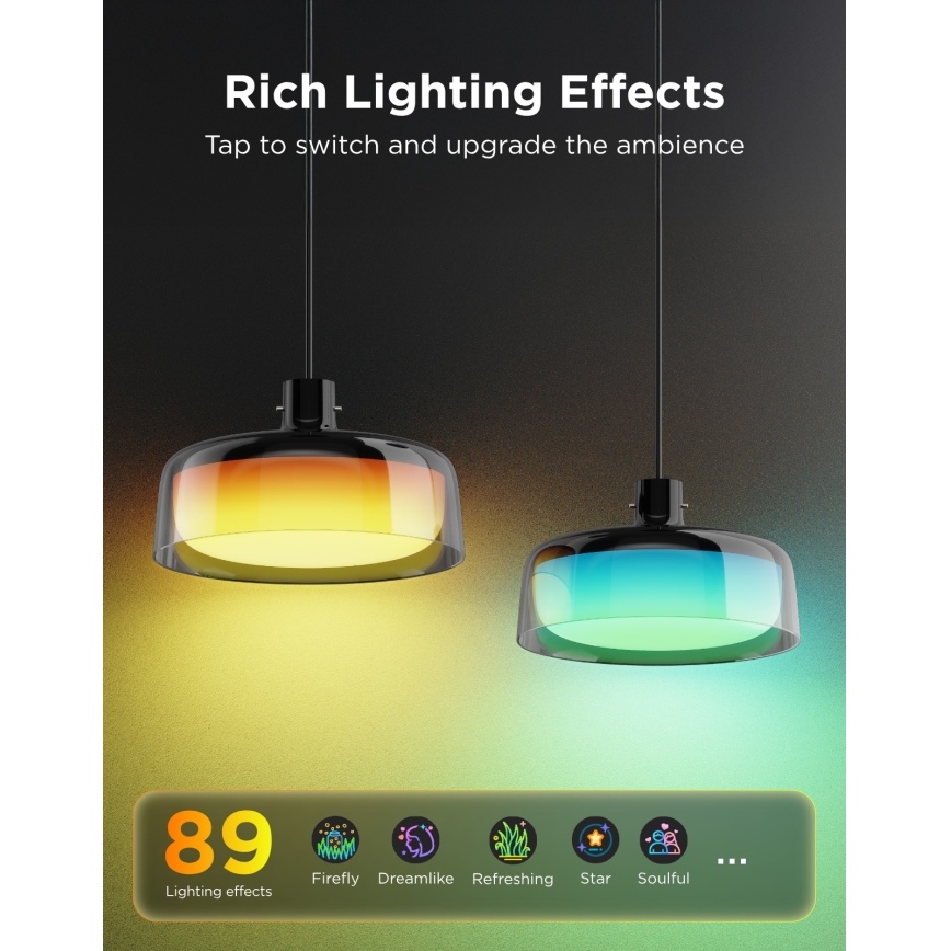 Govee - LED RGBICWW prigušiva luster na sajli LED/21W/230V mat Wi-Fi