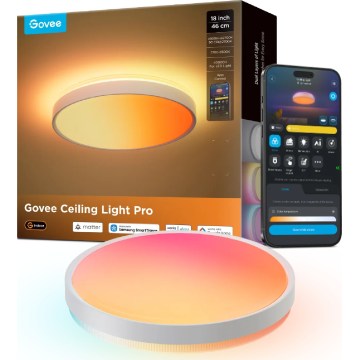 Govee - LED RGBICWW prigušiva plafonska svetiljka LED/55W/230V prečnik 46 cm Matter Wi-Fi