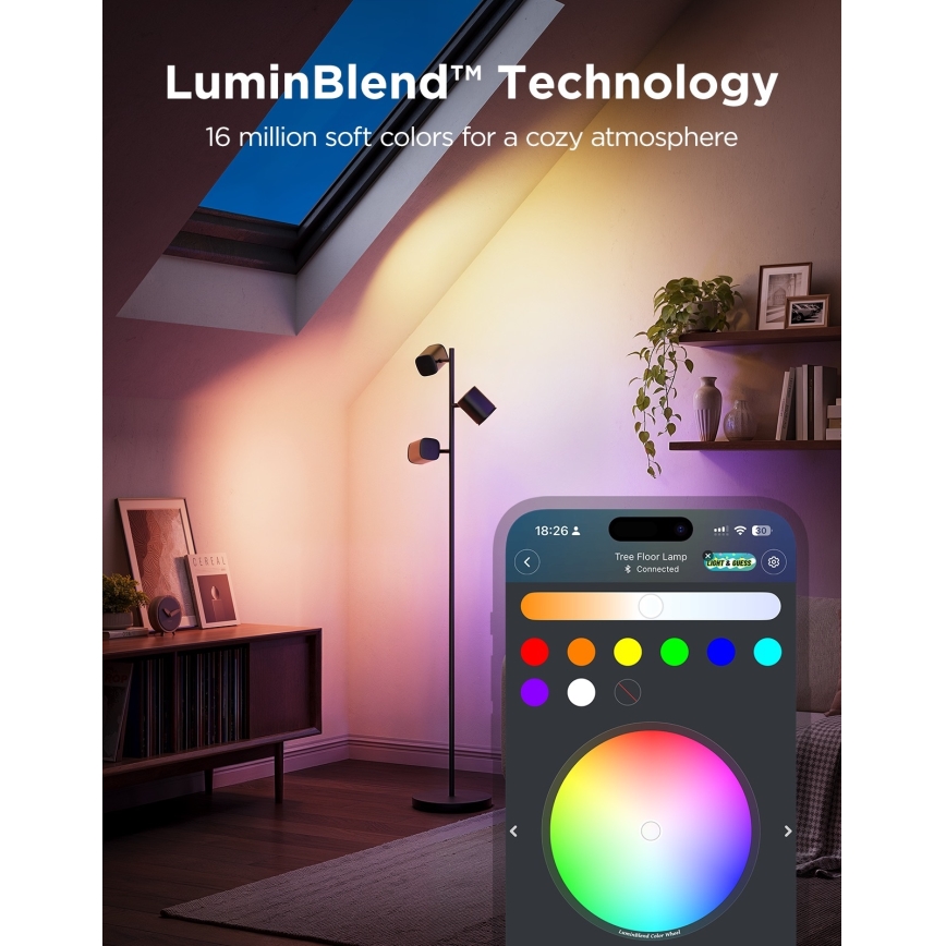 Govee - LED RGBICWW Prigušiva podna lampa TREE MATTER LED/48W/230V Wi-Fi