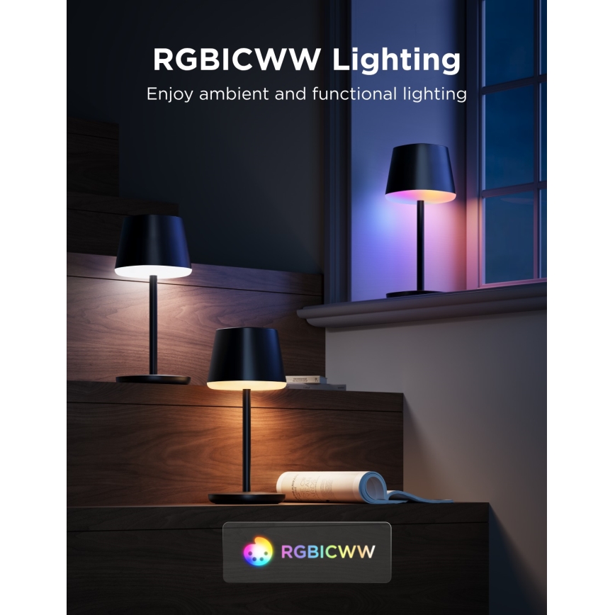 Govee - LED RGBICWW prigušiva stona lampa CLASSIC MATTER LED/10W/5V 4800mAh Wi-Fi