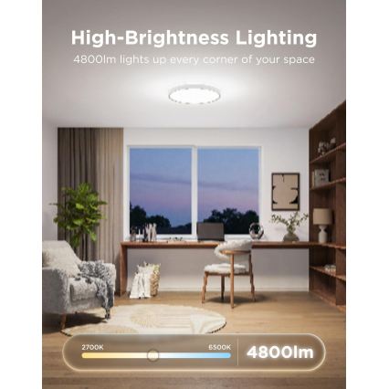 Govee - LED RGBICWW prigušiva plafonska svetiljka LED/55W/230V prečnik 46 cm Matter Wi-Fi