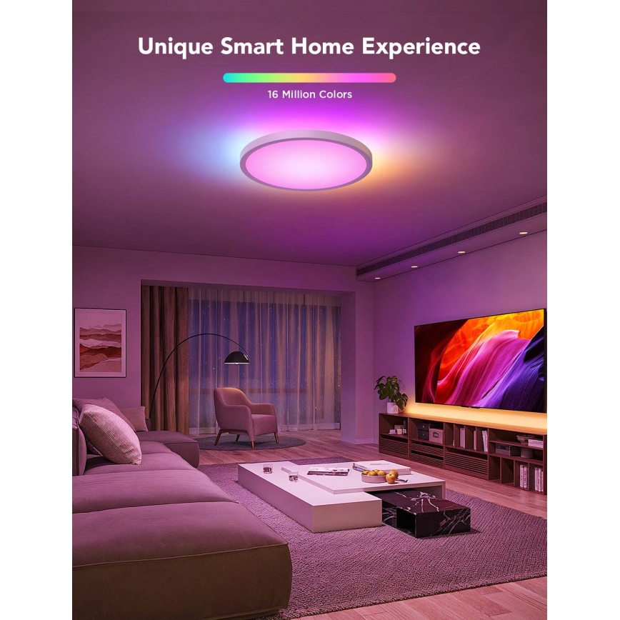 Govee - LED RGBICWW prigušiva plafonska svetiljka LED/29W/230V, prečnik 30 cm, mat, Wi-Fi