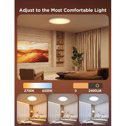 Govee - LED RGBICWW prigušiva plafonska svetiljka LED/29W/230V, prečnik 30 cm, mat, Wi-Fi