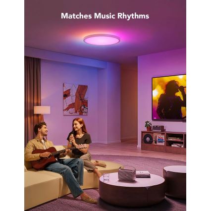 Govee - LED RGBICWW prigušiva plafonska svetiljka LED/29W/230V, prečnik 30 cm, mat, Wi-Fi