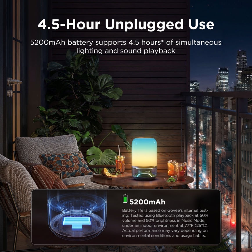 Govee - LED RGBW prigušiva stona lampa sa zvučnikom LED/36W/12V Wi-Fi