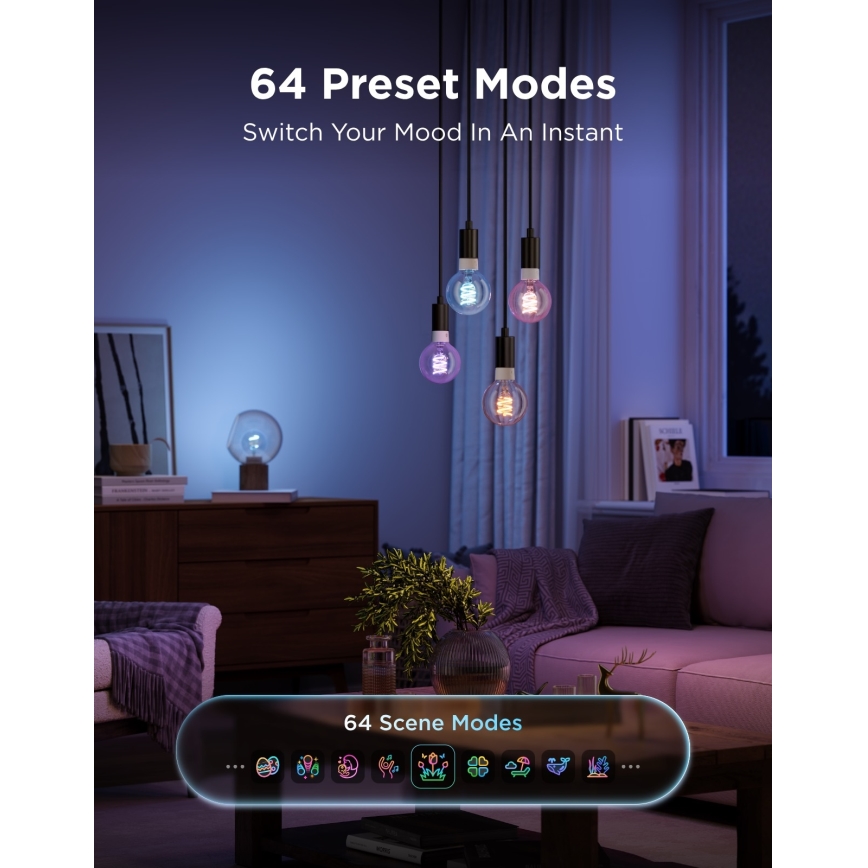 Govee - LED RGBWW prigušiva sijalica Smart MATTER G80 E27/5W/230V 2700-6500K Wi-Fi