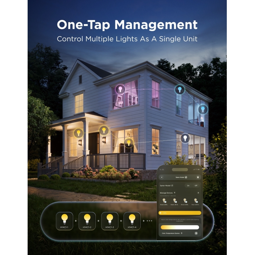 Govee - LED RGBWW prigušiva sijalica Smart MATTER G80 E27/5W/230V 2700-6500K Wi-Fi
