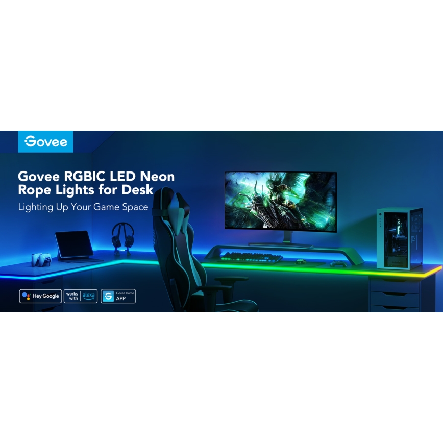 Govee - Neon LED osvetljenje za sto 3m RGBIC Wi-Fi