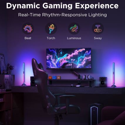 Govee - Pametni RGBIC Gaming Pro svetlosni paneli, kompatibilni sa Matter i Wi‑Fi