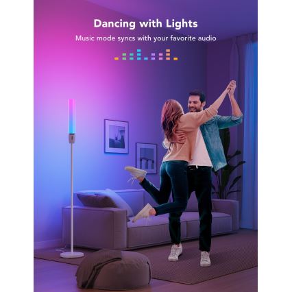 Govee - prigušiva LED podna lampa CYLINDER SMART RGBICWW 2200-6500K