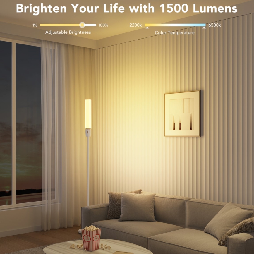 Govee - prigušiva LED podna lampa CYLINDER SMART RGBICWW 2200-6500K