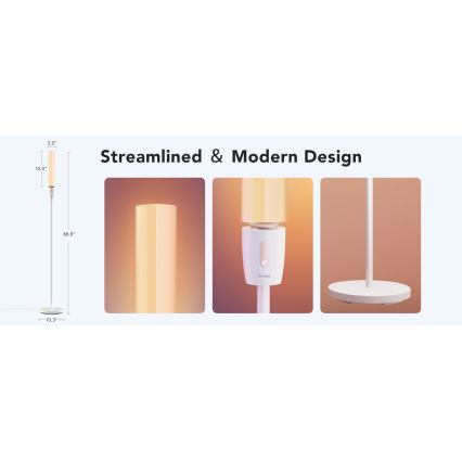 Govee - prigušiva LED podna lampa CYLINDER SMART RGBICWW 2200-6500K