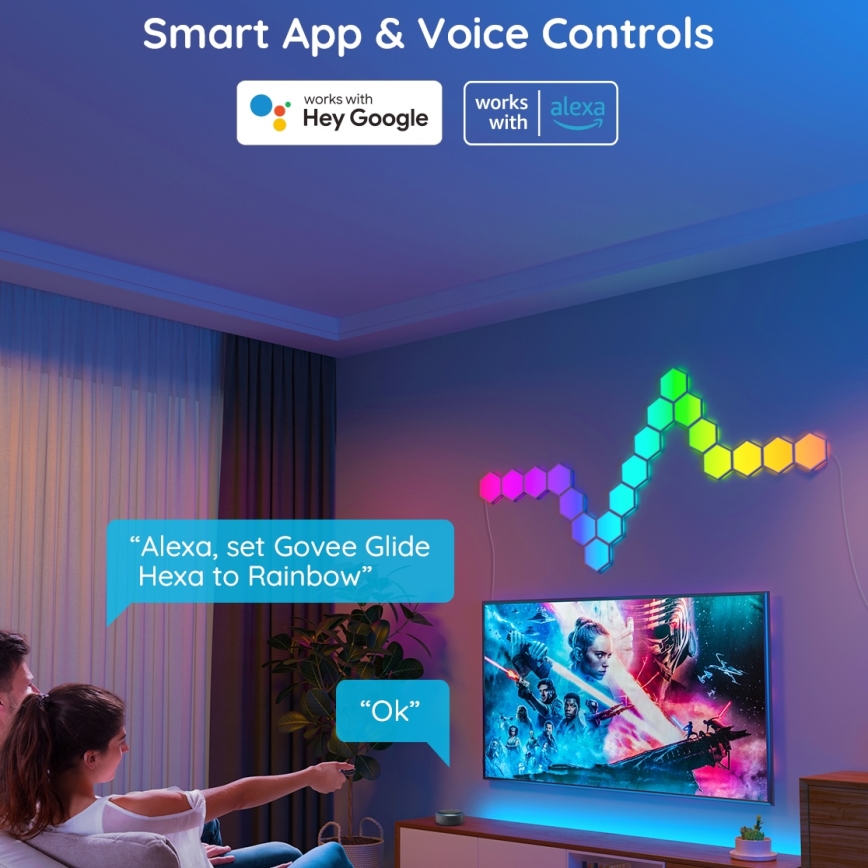 Govee - Set za proširenje 2x LED RGB Prigušiva panel LED/7,2W/230V Wi-Fi