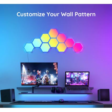 Govee - Komplet 10x RGB LED prigušiva panela LED/36W/230V Wi-Fi