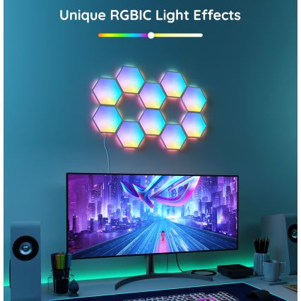 Govee - Komplet 10x RGB LED prigušiva panela LED/36W/230V Wi-Fi