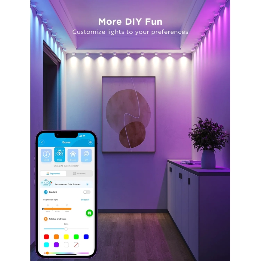 Govee - RGBIC LED niz visećih svetiljki 5m Wi-Fi