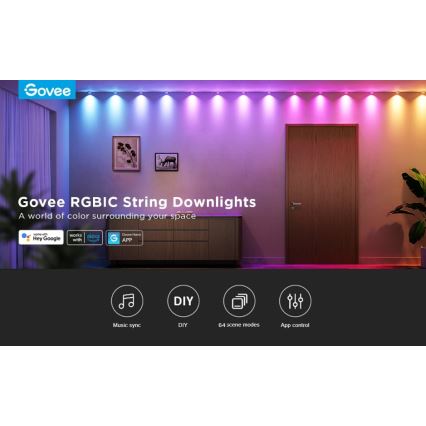Govee - RGBIC LED niz visećih svetiljki 5m Wi-Fi