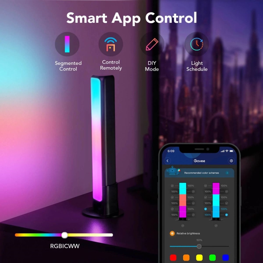 Govee - SET 2x Flow Plus SMART LED TV & gejming - RGBICWW Wi-Fi