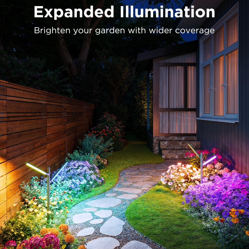 Govee - Komplet 2x LED RGBICWW prigušiva spoljna lampa LED/18W/230V IP66 2700-6500K Wi-Fi