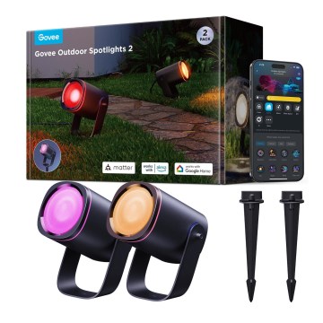 Govee - SET 2x LED RGBWW prigušiva reflektor LED/12W/230V IP67 2700-6500K Wi-Fi