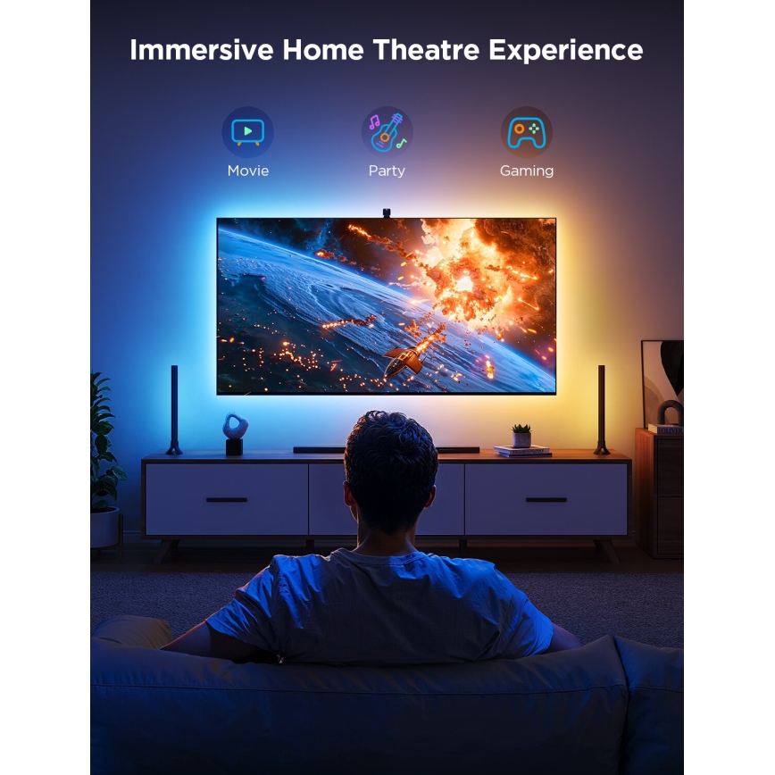 Govee - SET 2x pozadinsko osvetljenje za TV 55-65 SMART LED RGBICW Wi-Fi