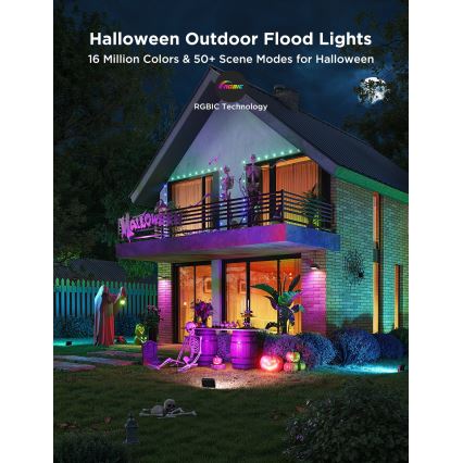 Govee - Komplet 4x LED RGBICWW prigušiva reflektor LED/24W/230V IP66 Matter Wi-Fi