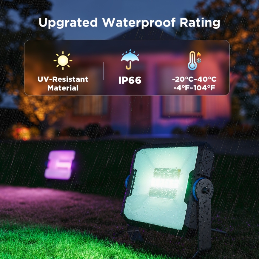 Govee - Komplet 4x LED RGBICWW prigušiva reflektor LED/24W/230V IP66 Matter Wi-Fi