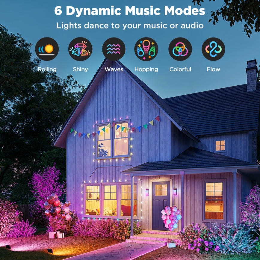 Govee - Komplet 4x LED RGBICWW prigušiva reflektor LED/24W/230V IP66 Matter Wi-Fi