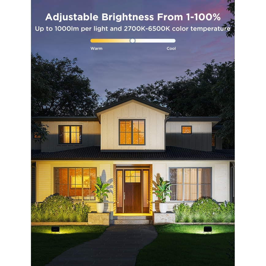 Govee - Komplet 4x LED RGBICWW prigušiva reflektor LED/24W/230V IP66 Matter Wi-Fi