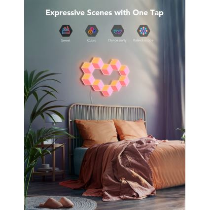 Govee - SET od 10 LED svetala Glide Hexa Pro Smart RGBIC Wi-Fi