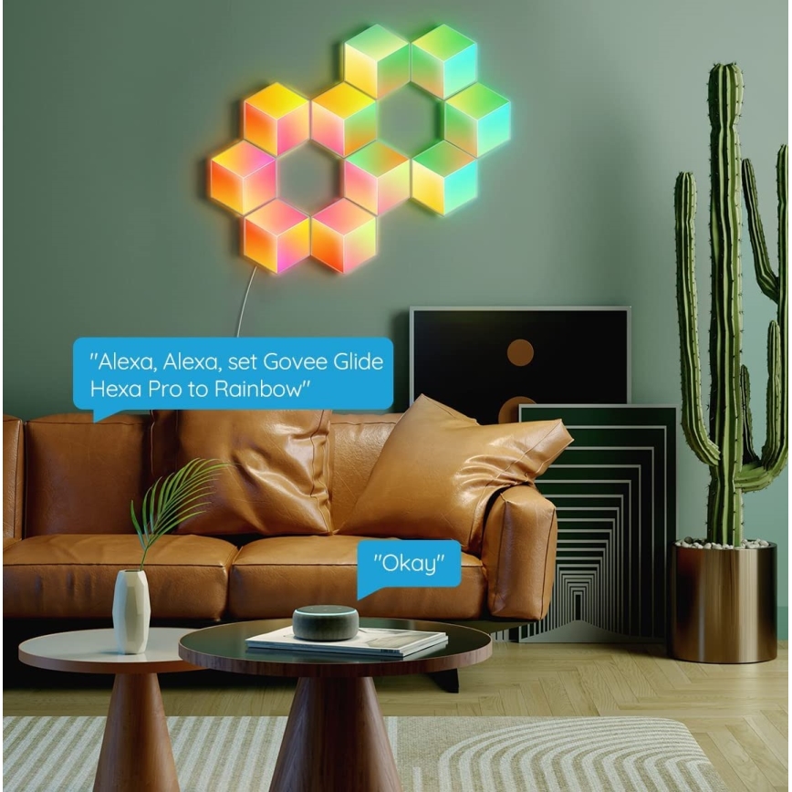Govee - SET od 10 LED svetala Glide Hexa Pro Smart RGBIC Wi-Fi
