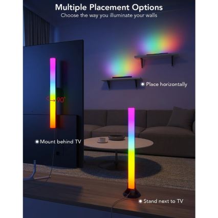 Govee - SMART LED RGBIC panel 38cm za TV 43-75 - 2 kom Wi-Fi