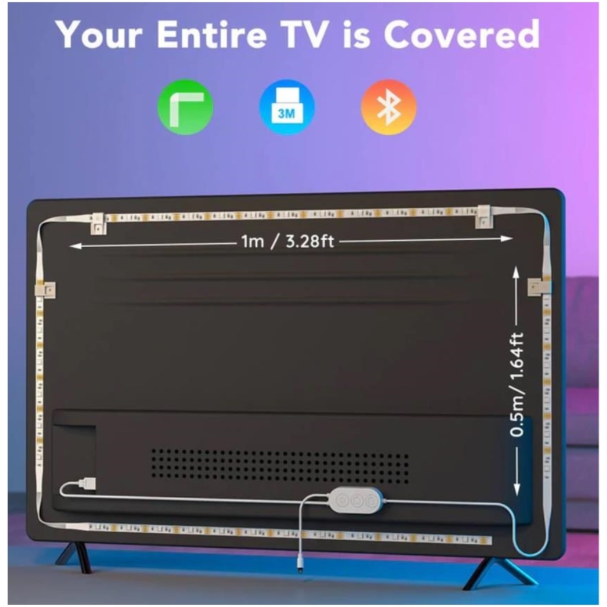 Govee - TV 46-60 pametno RGB LED pozadinsko osvetljenje + daljinski upravljač