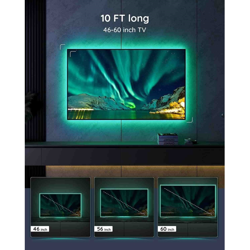 Govee - TV 46-60 SMART LED pozadinsko osvetljenje RGB + daljinski upravljač