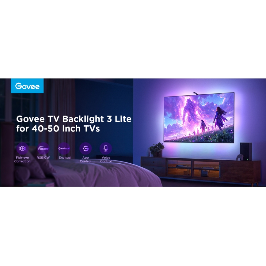 Govee - TV Backlight 3 Lite za TV 40-50 SMART LED pozadinsko osvetljenje RGBICW Wi-Fi IP67 + daljinski upravljač