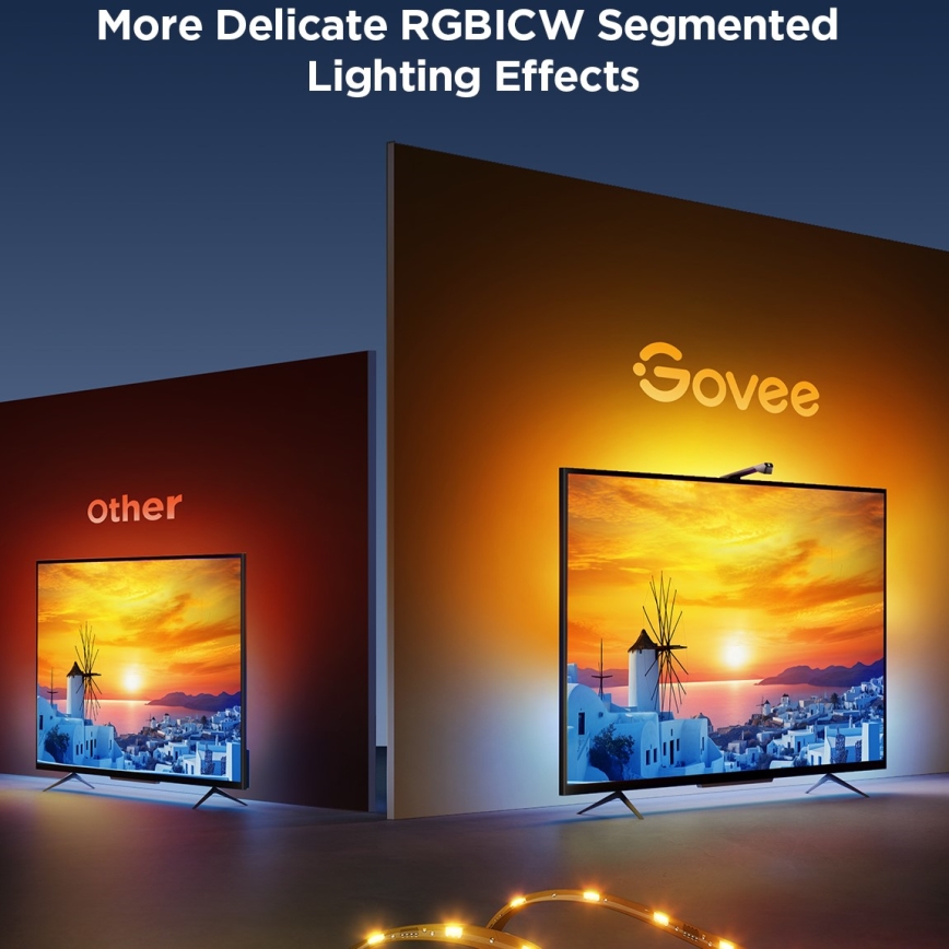 Govee - TV Backlight 3 Lite za TV 55-65 SMART LED pozadinsko osvetljenje RGBICW Wi-Fi IP67 + daljinsko upravljanje
