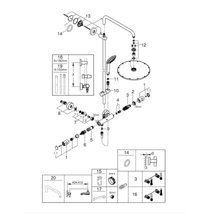 GROHE 26075GL0 - Tuš sistem EUPHORIA SYSTEM 310 450 mm zlatna