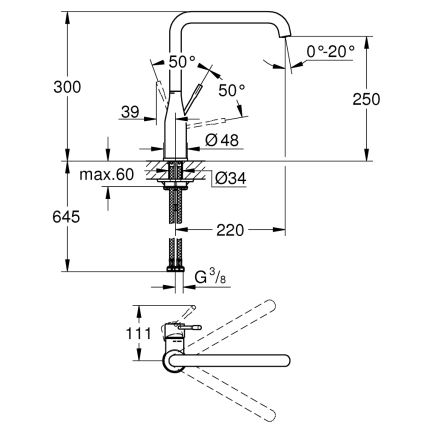 GROHE 30269GN0 - ESSENCE zlatna baterija za sudoperu