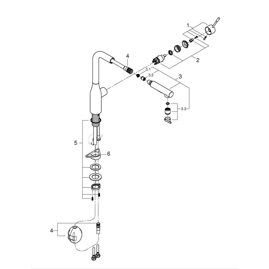 GROHE 30270DL0 - Kuhinjska baterija ESSENCE, bronzana