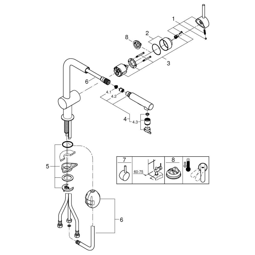 GROHE 30274DC0 - Baterija za sudoperu A, nerđajući čelik