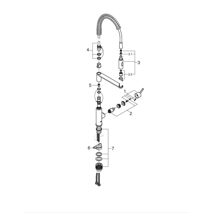 GROHE 30361000 - Kuhinjska baterija GET 455 mm sjajni hrom
