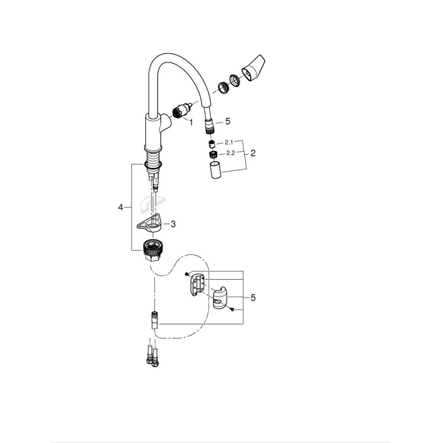 GROHE 30550000 - Kuhinjska baterija START EDGE 357 mm, sjajni hrom