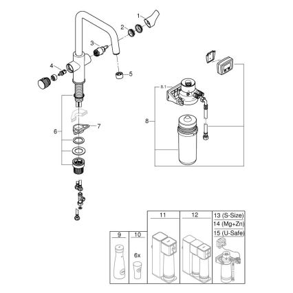 GROHE 30596000 - Kuhinjska slavina BLUE PURE sa funkcijom filtriranja, sjajni hrom