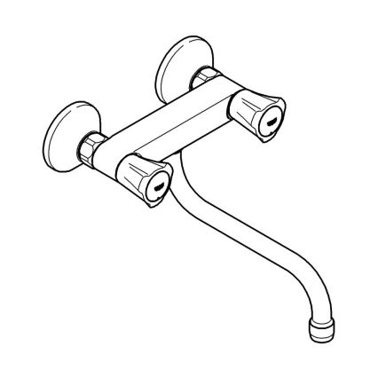 GROHE 31187001 - Zidna baterija za sudoperu COSTA L 200 mm, sjajni hrom