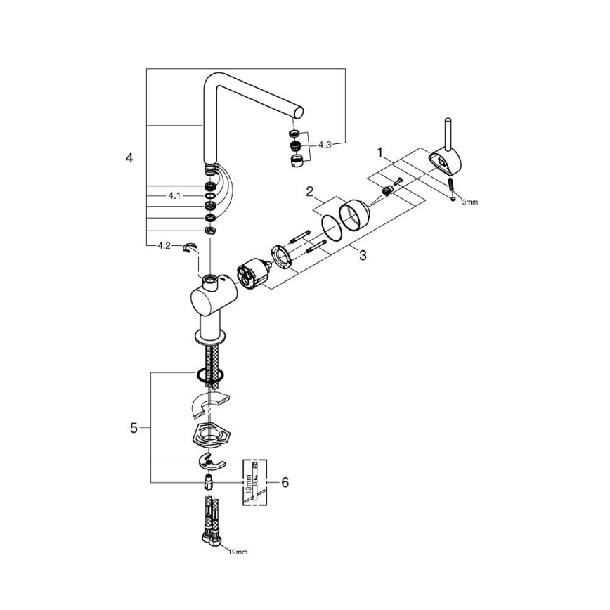 GROHE 31375000 - Slavina za sudoperu A 360 mm, sjajni hrom