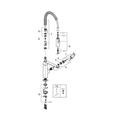 GROHE 31395000 - Slavina za sudoperu EUROCUBE 547 mm, sjajni hrom