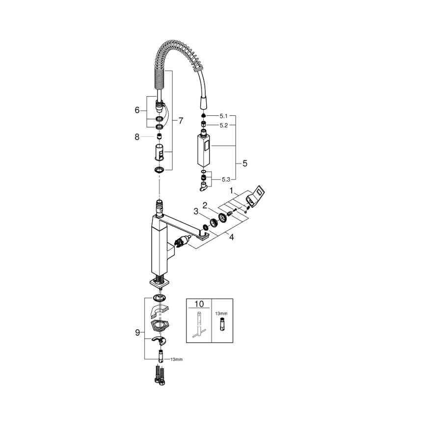 GROHE 31395000 - Slavina za sudoperu EUROCUBE 547 mm, sjajni hrom
