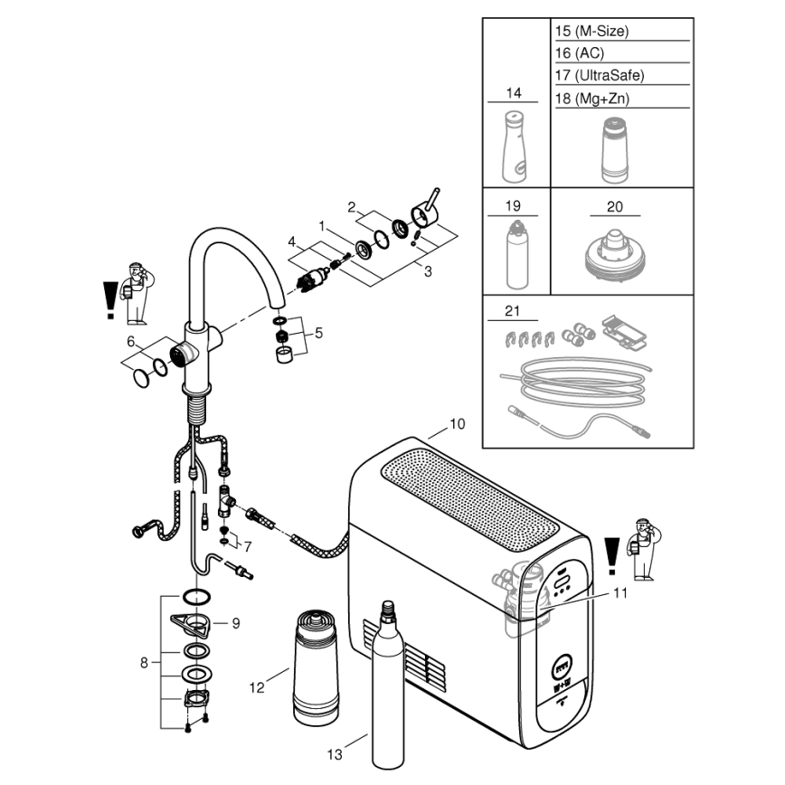 GROHE 31455001 - Baterija za sudoperu BLUE HOME, sjajni hrom